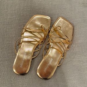 Rose gold strappy sandal